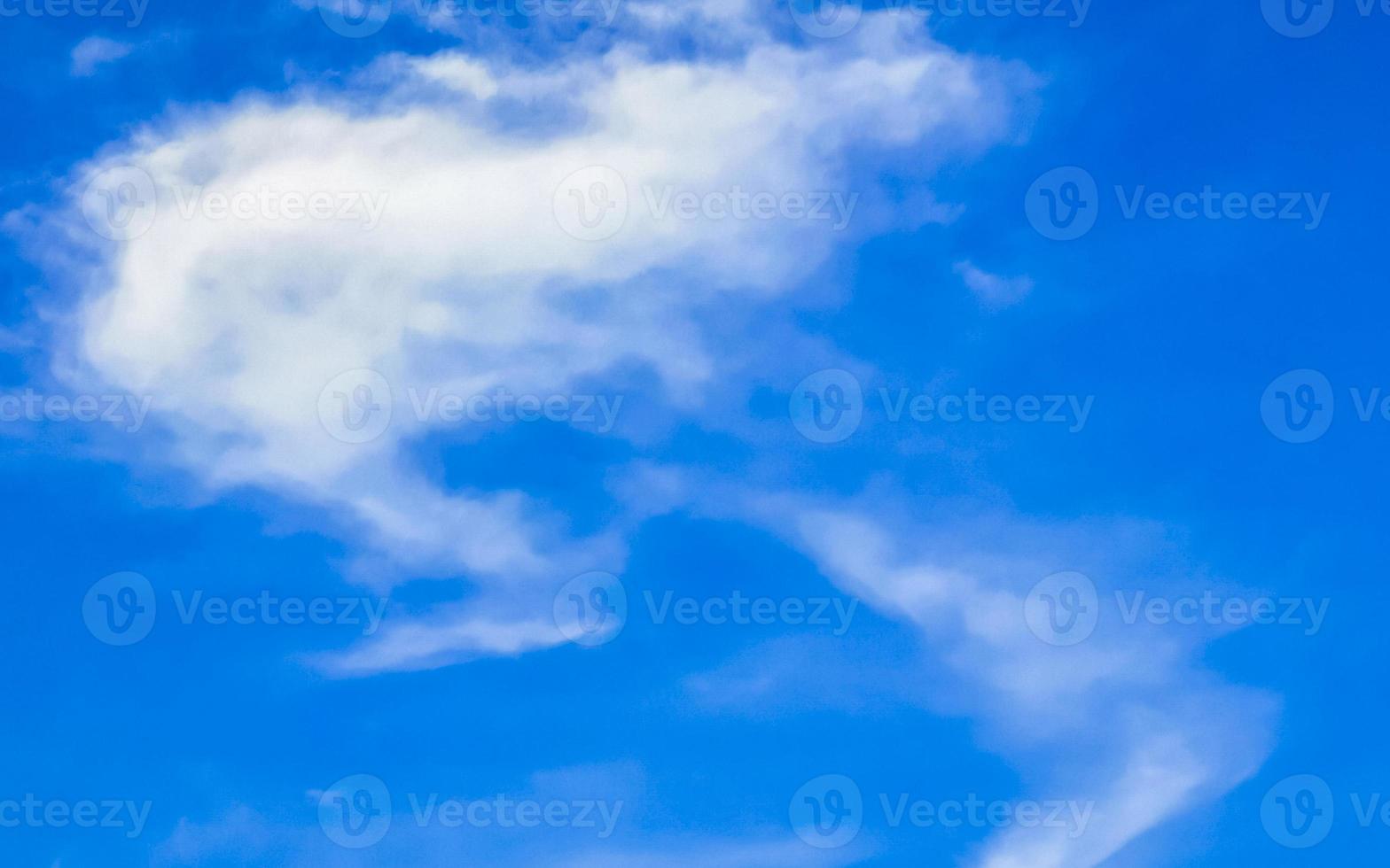 Blue sky with beautiful clouds on sunny day in Mexico. photo