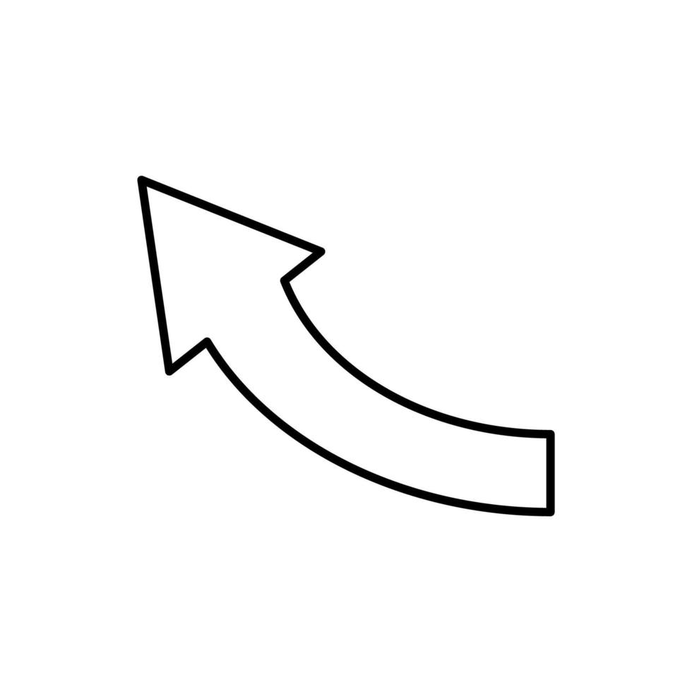 Arrow Up Line Icon. Vector sign drawn with black thin line. Editable stroke. Perfect for UI, apps, web sites, books, articles