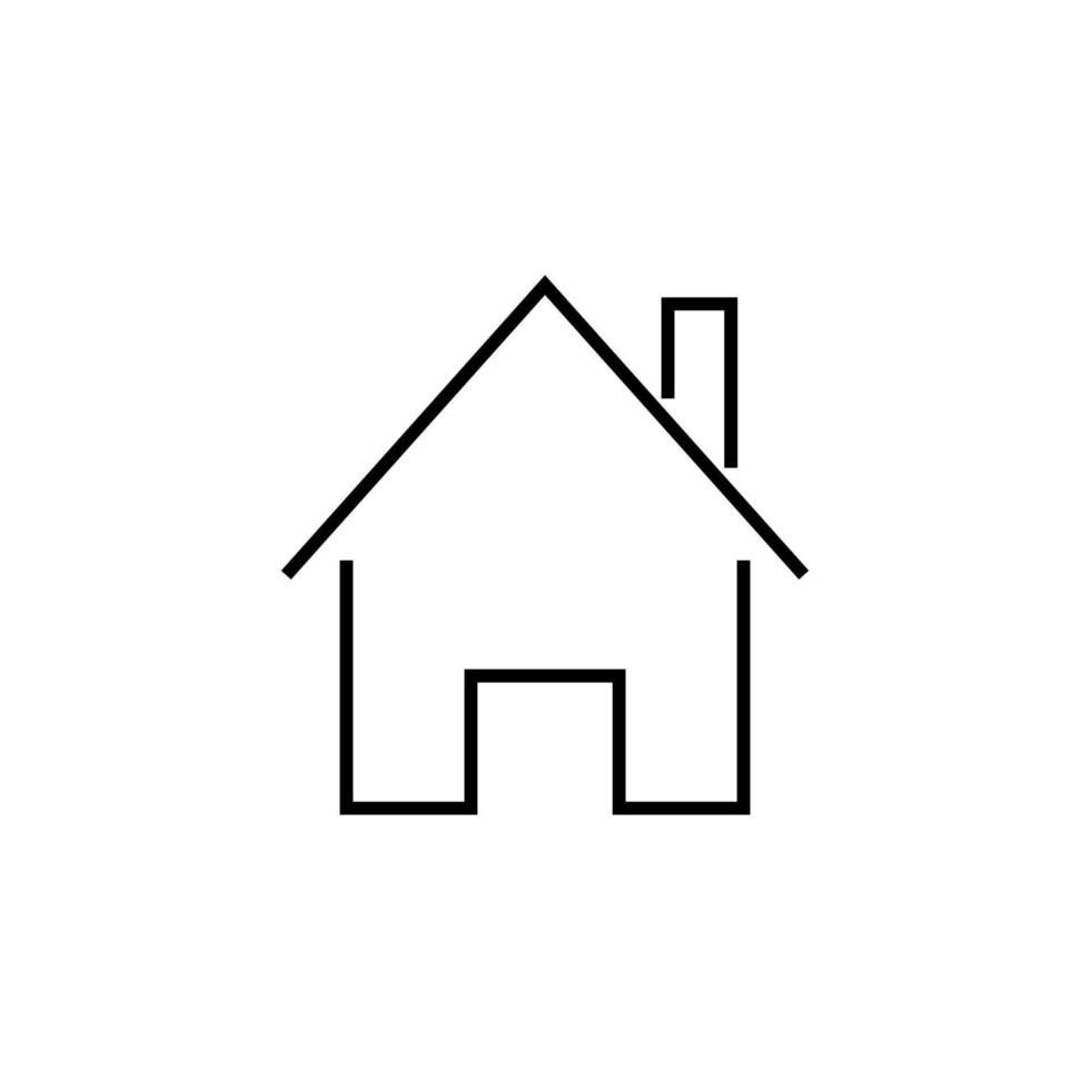 Private House Line Icon. Vector sign drawn with black thin line. Editable stroke. Perfect for UI, apps, web sites, books, articles