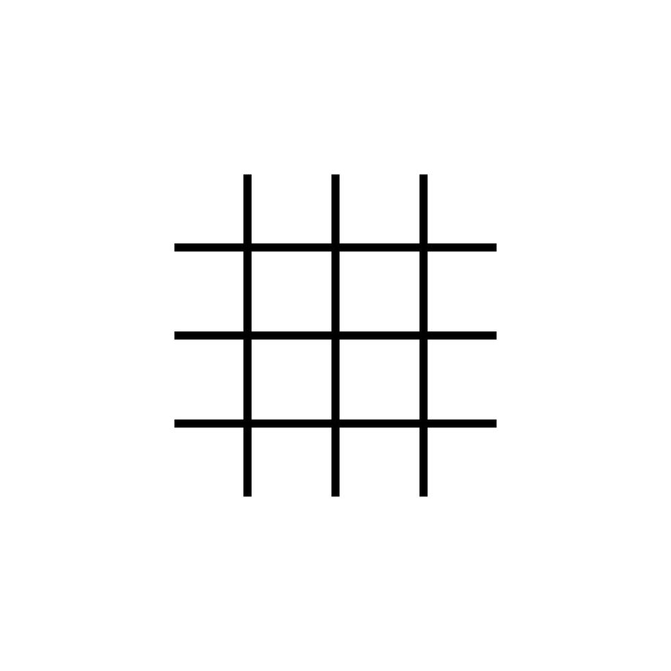 Grid Line Icon. Vector sign drawn with black thin line. Editable stroke. Perfect for UI, apps, web sites, books, articles