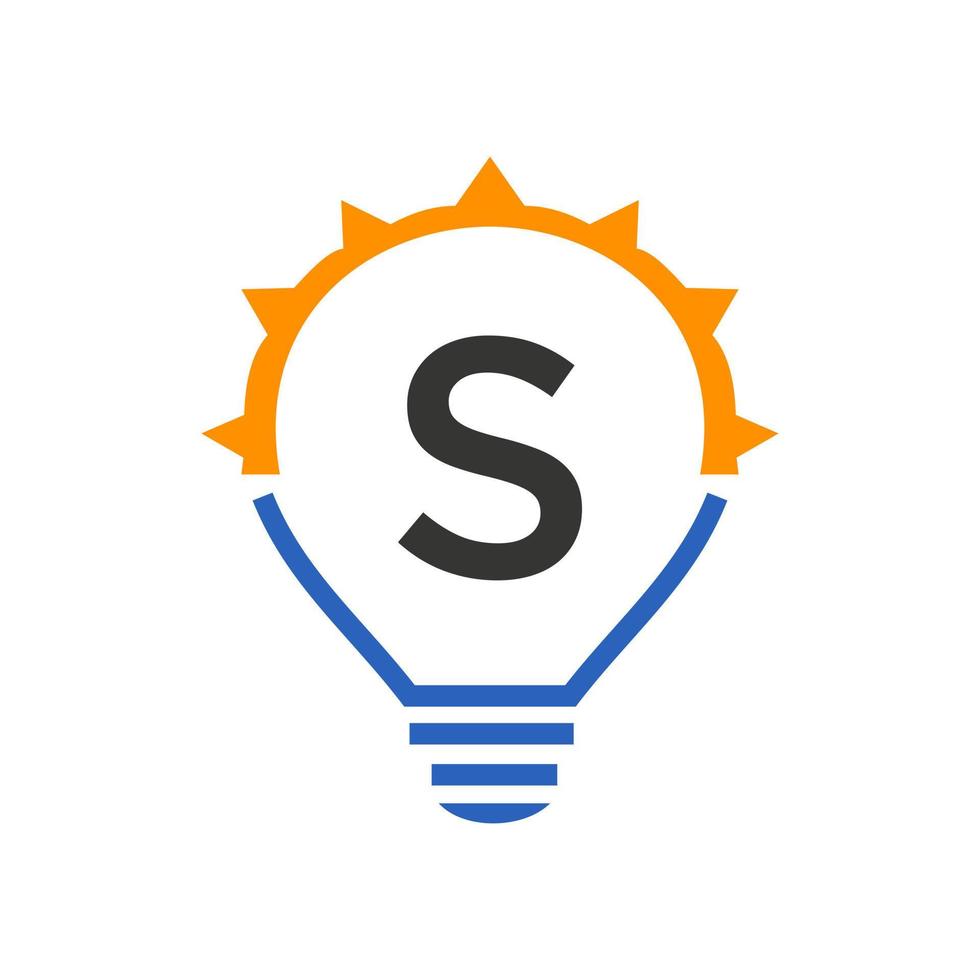 Letter S Light Bulb Vector Template