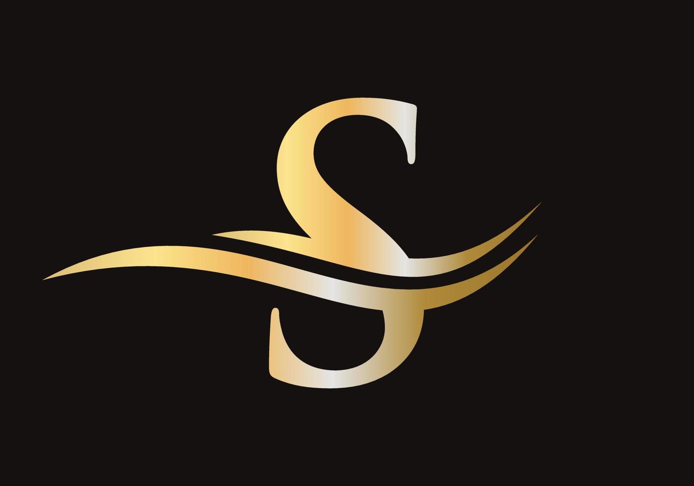Letter S Logo Sign Design With Water Wave Concept vector