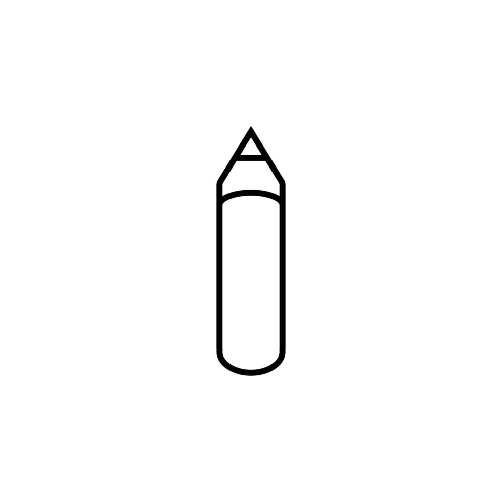 Pencil Line Icon. Vector sign drawn with black thin line. Editable stroke. Perfect for UI, apps, web sites, books, articles