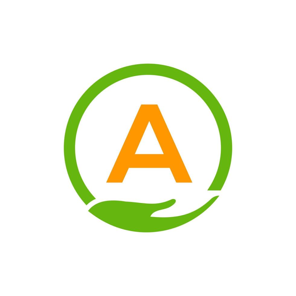 Letter A Charity Help Hand Logo vector