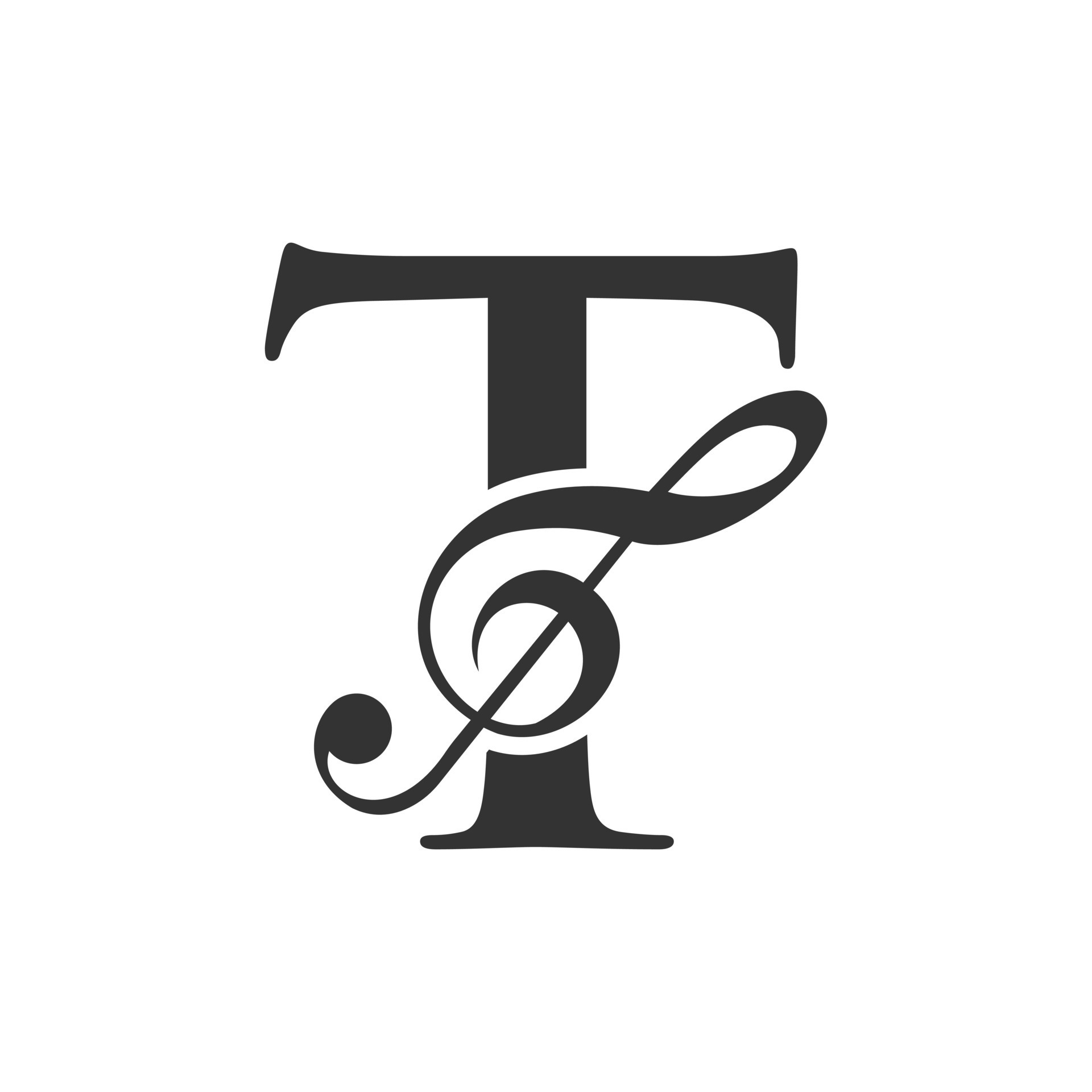 Music Logo On Letter T Concept. Music Note Sign, Sound Music Melody ...