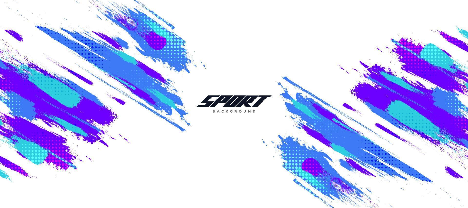 Colorful Brush Background with Halftone Effect. Brush Stroke Illustration for Banner, Poster, or Sports Background. Scratch and Texture Elements For Design vector