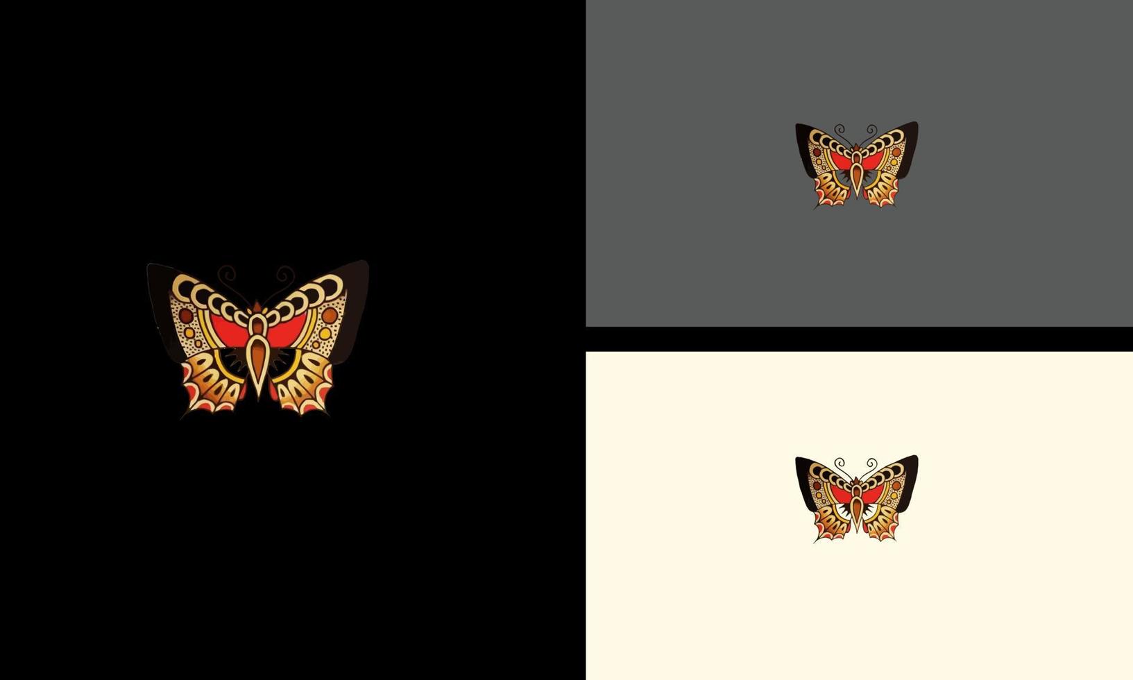 mariposa logo vintage vector mascota diseño