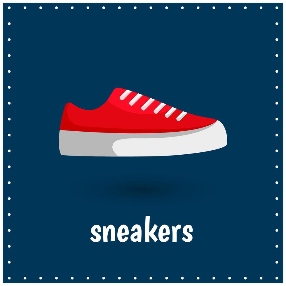 Learning cards for kids. Sneakers. Shoes vector