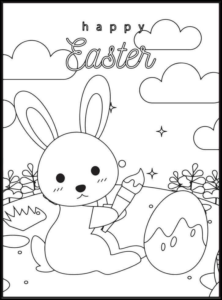 paginas para colorear de pascua para ninos vector