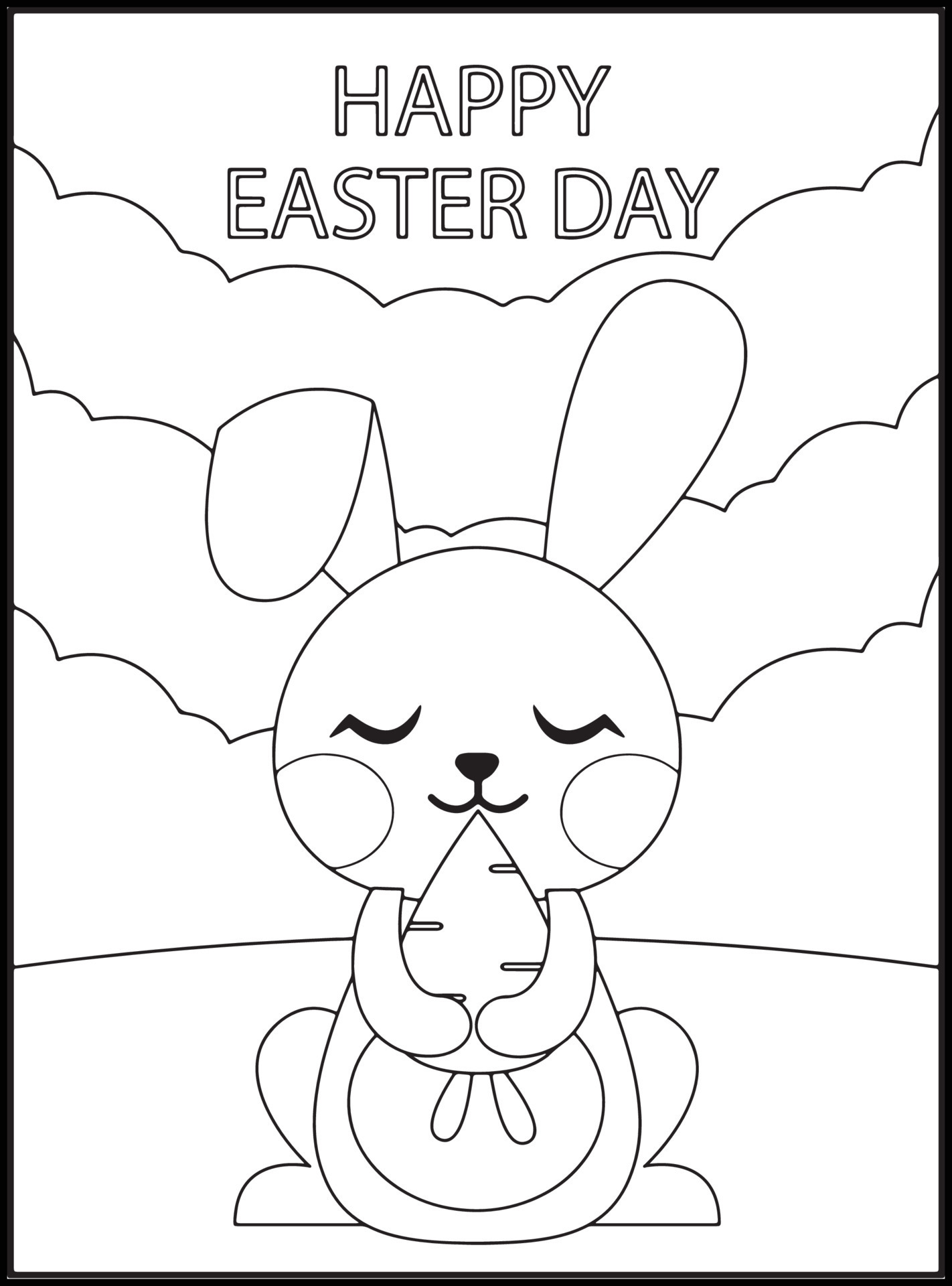 Easter Coloring Pages For Kids 17665195 Vector Art at Vecteezy