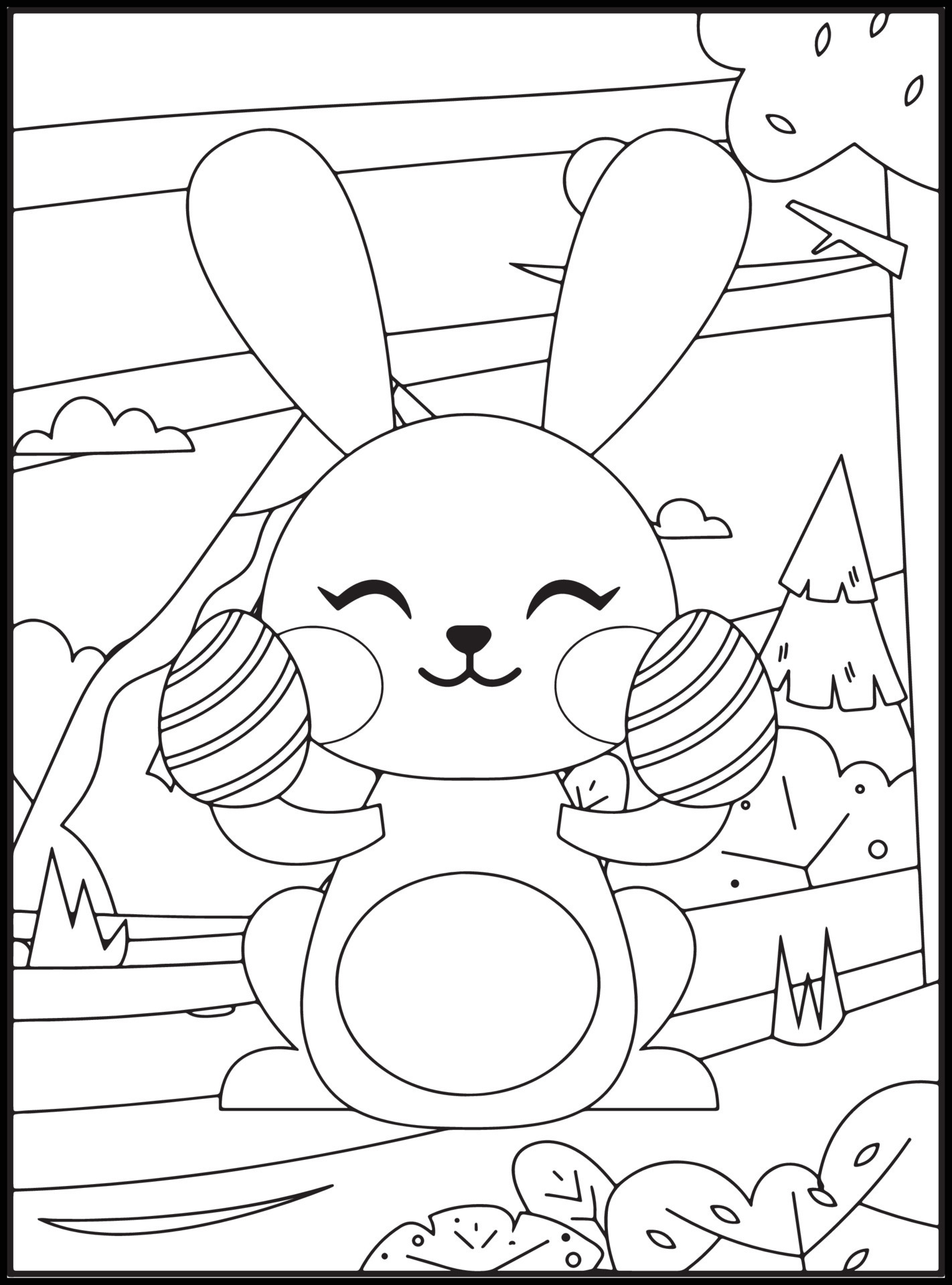 Easter Coloring Pages For Kids 17665203 Vector Art at Vecteezy