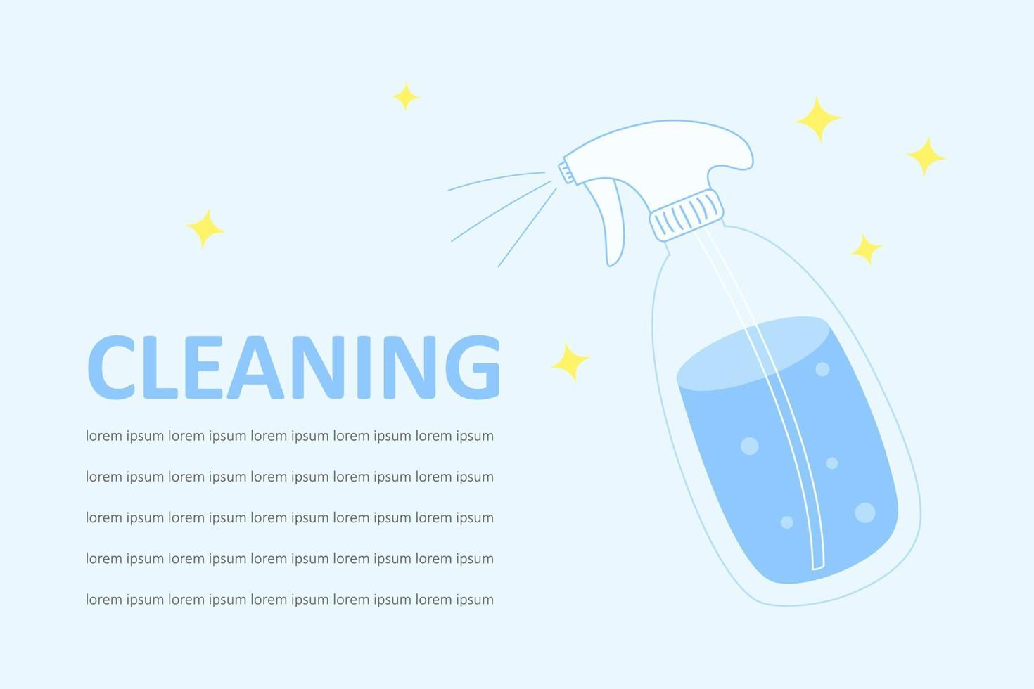 Banner, cute kawaii picture in flat style. Eco-friendly house cleaning, cleanliness, disinfection. vector