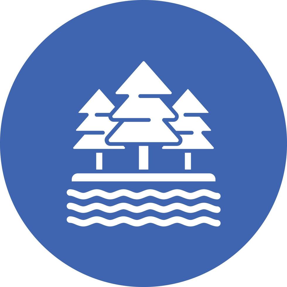 Lake Glyph Circle Background Icon vector