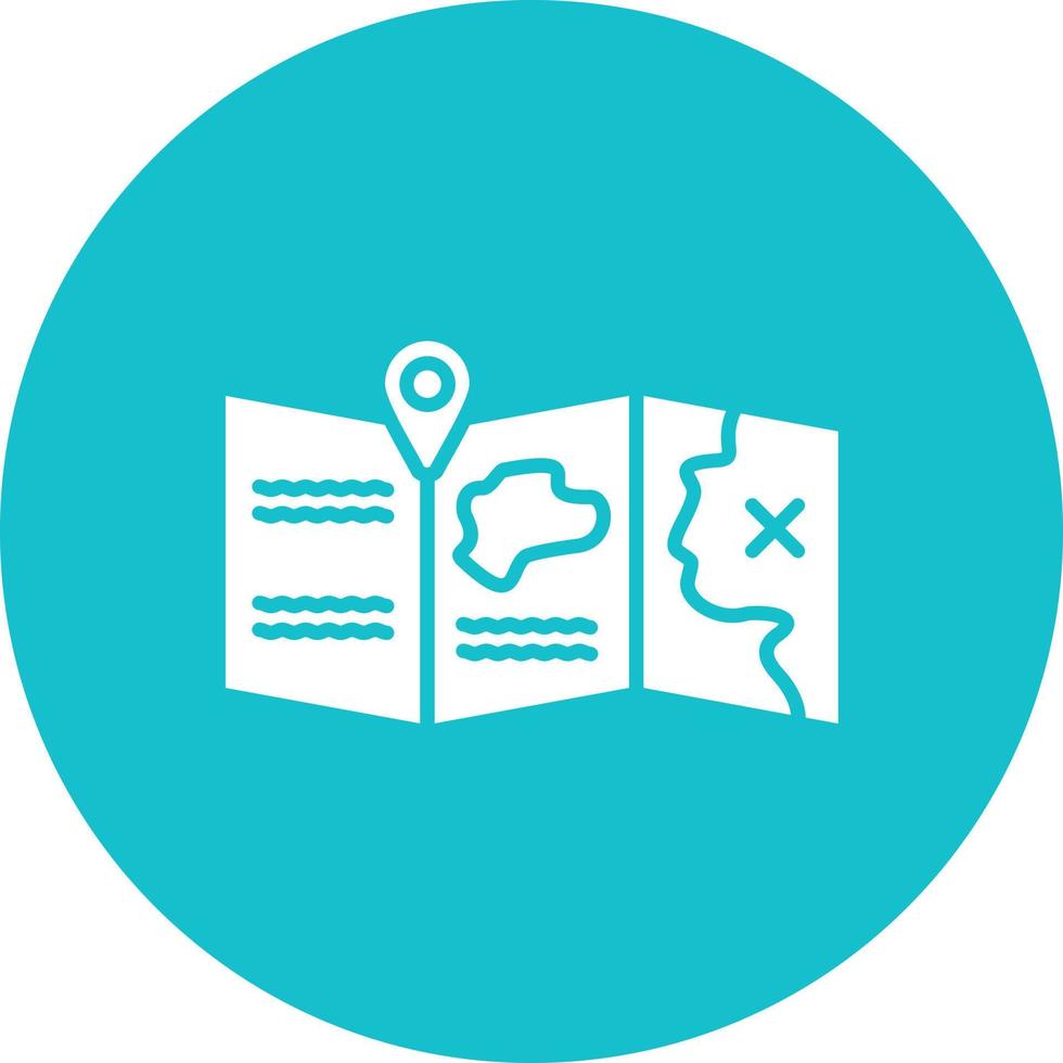 Map Glyph Circle Background Icon vector