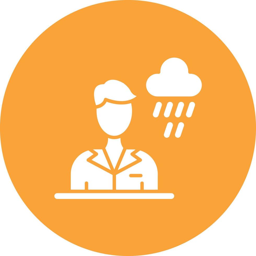 Depressed Glyph Circle Background Icon vector