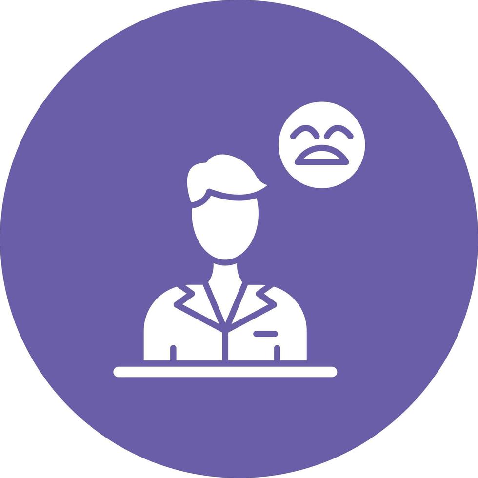 Pity Glyph Circle Background Icon vector