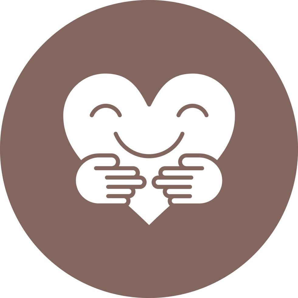 Hug Glyph Circle Background Icon vector