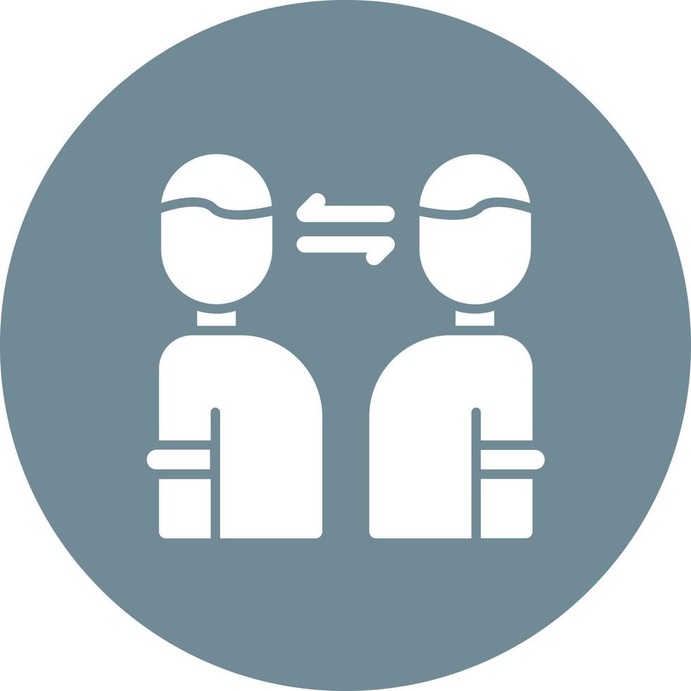 Face to Face Contact Glyph Circle Background Icon vector