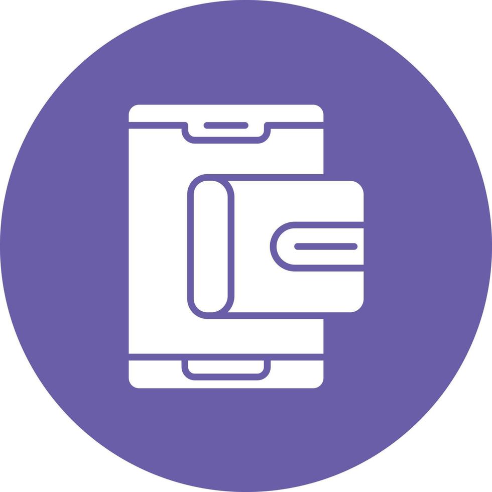 Mobile Wallet Glyph Circle Background Icon vector