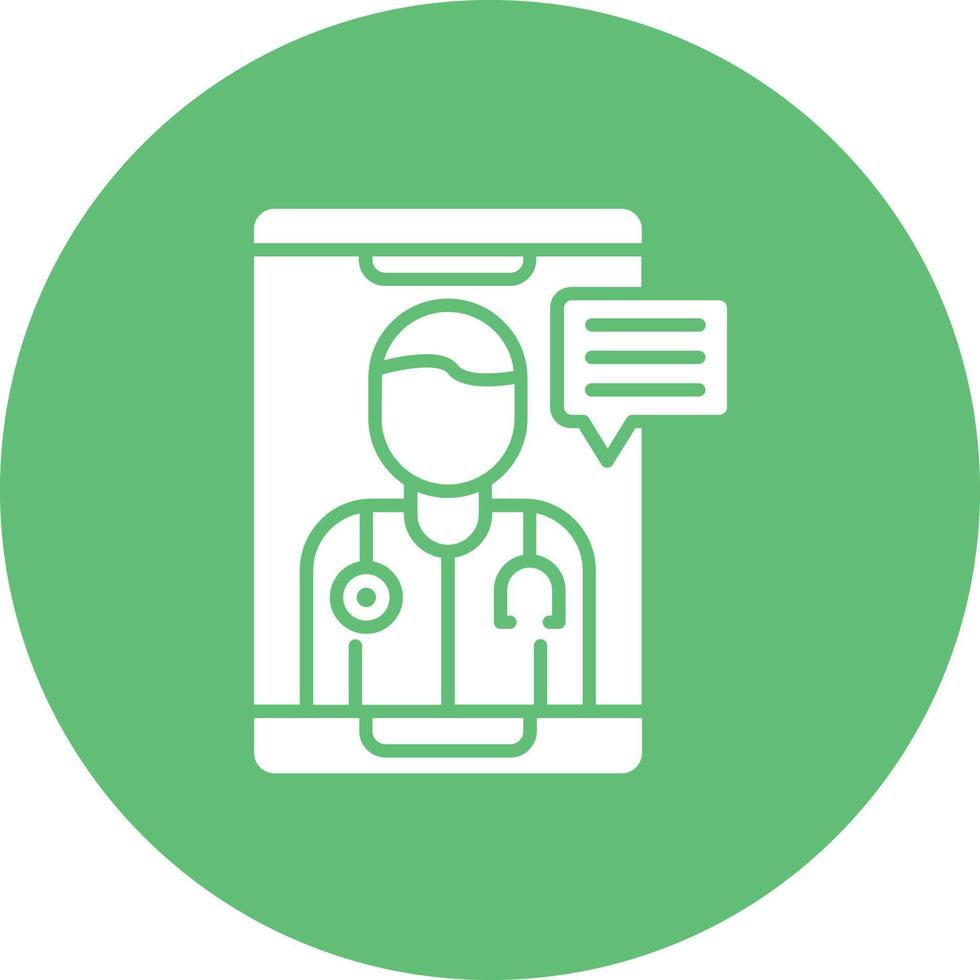 Telemedicine Glyph Circle Background Icon vector