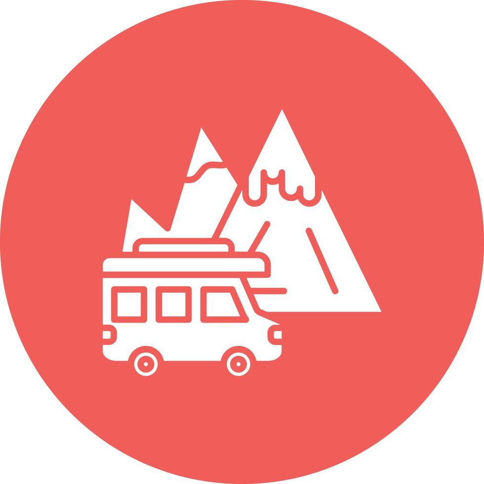 Trailer Park Glyph Circle Background Icon vector