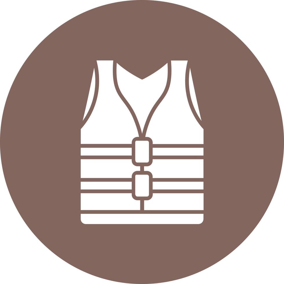 Life Jacket Glyph Circle Background Icon vector