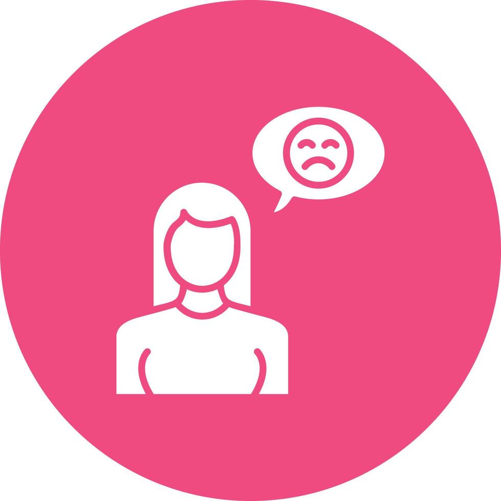 Dissatisfied Glyph Circle Background Icon vector