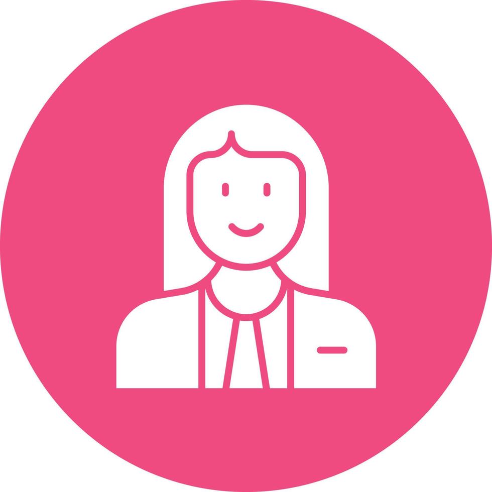 Judge Female Glyph Circle Background Icon vector