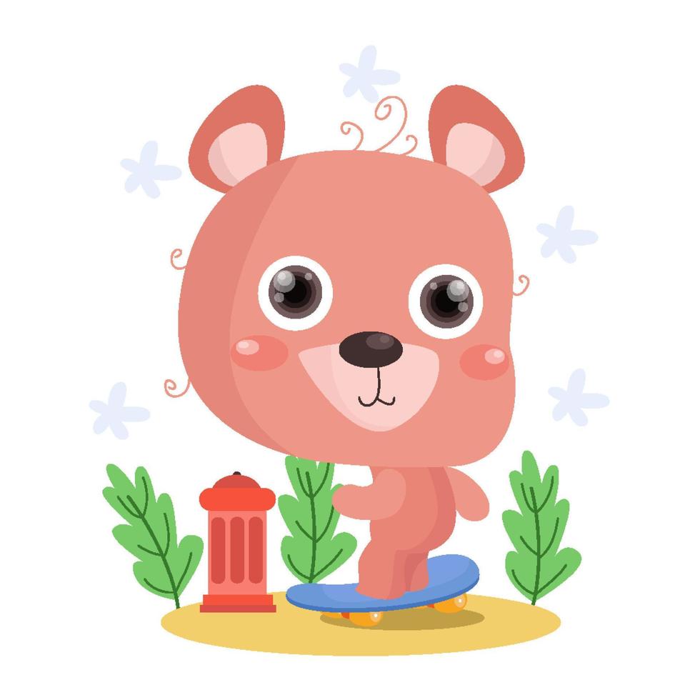 Flat Cute Bear illustration suitable for kid design vector