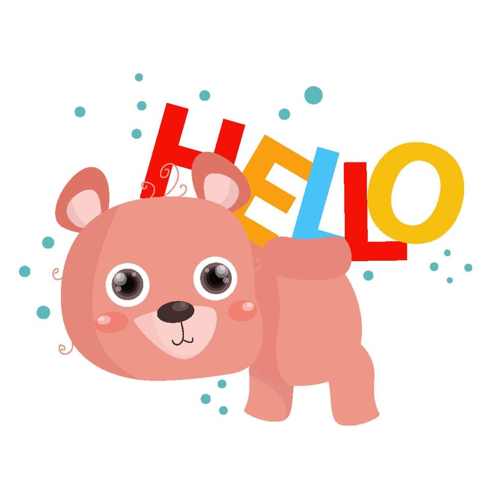 Flat Cute Bear illustration suitable for kid design vector