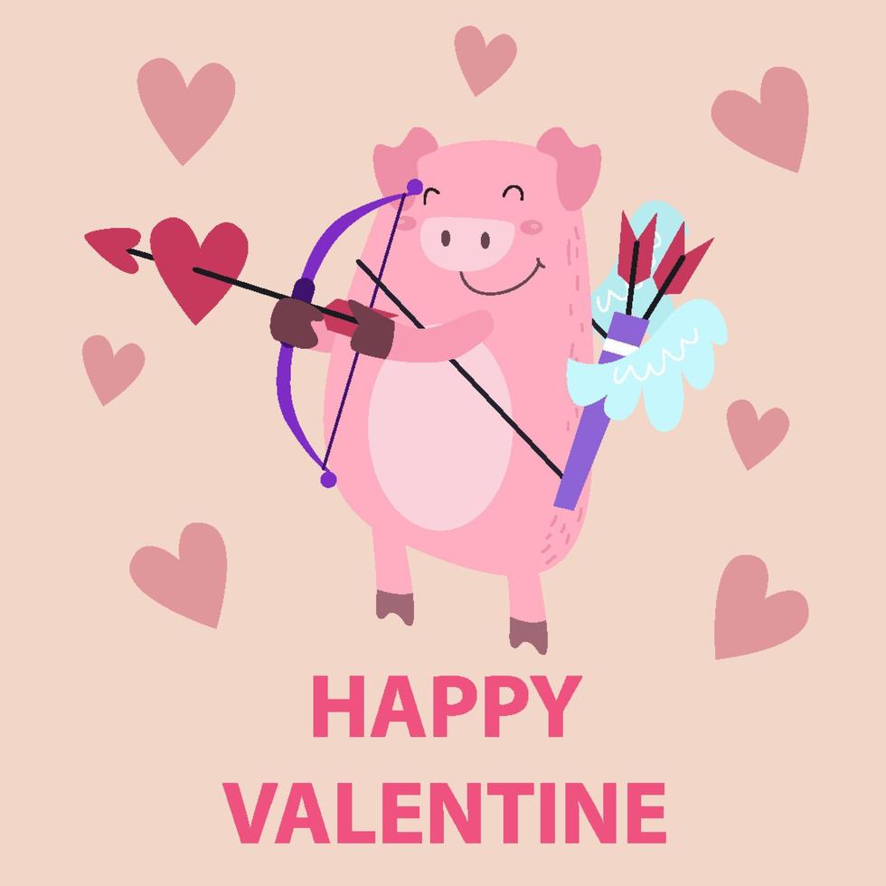 Flat illustration of Cute Animals Valentine suitable for kid design vector