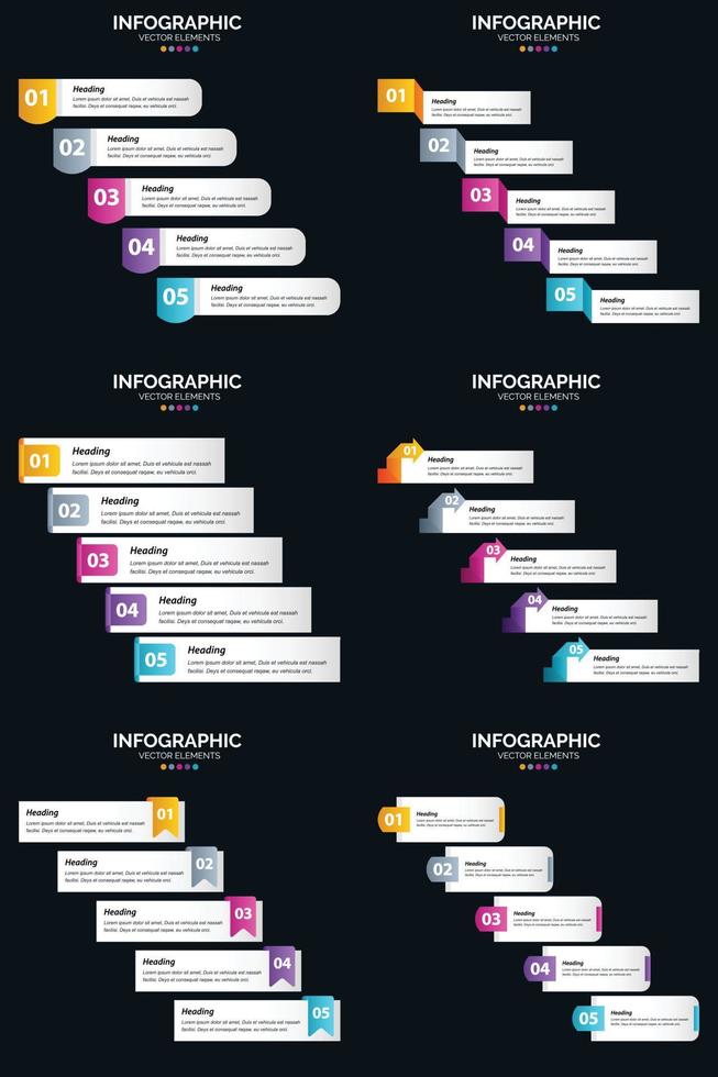 nuestro paquete de infografías vectoriales hará que su presentación comercial se destaque. vector