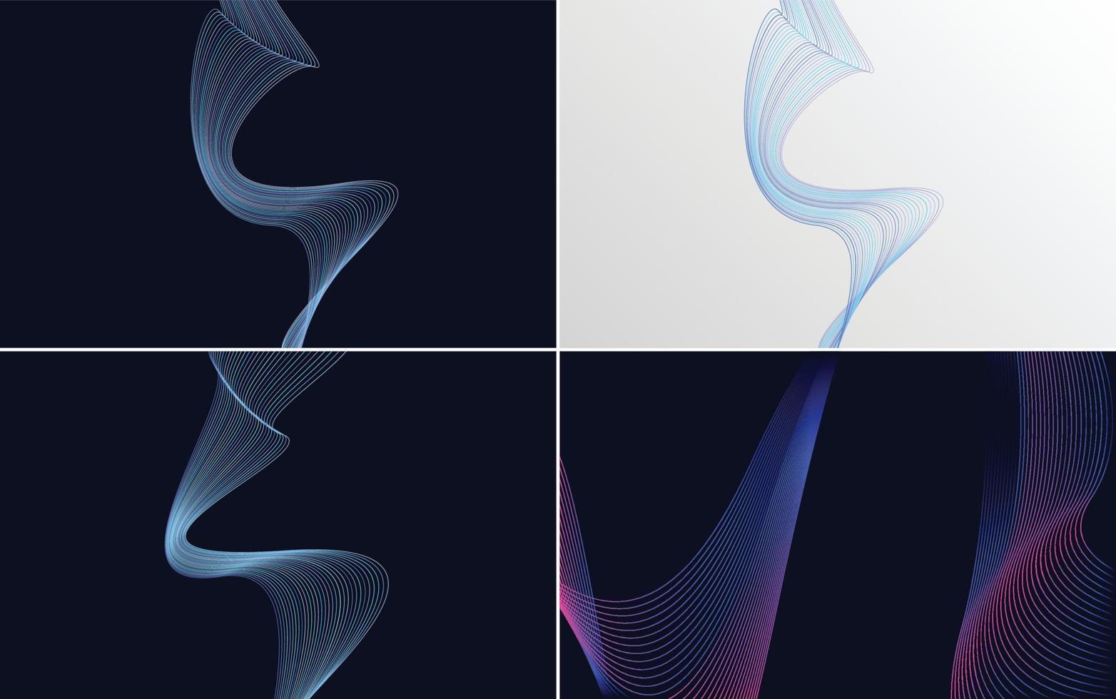 Add visual interest to your project with this set of 4 vector wave backgrounds