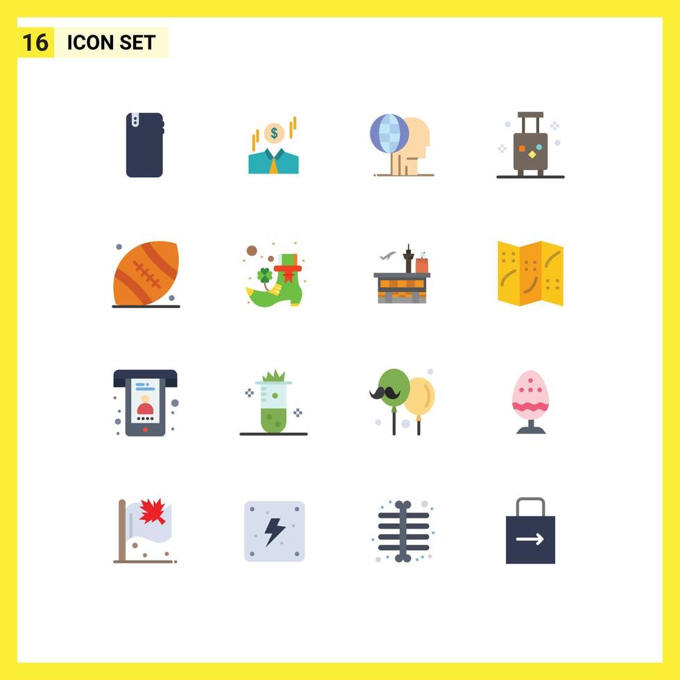 16 iconos creativos signos y símbolos modernos de equipaje de verano dinero marketing de vacaciones paquete editable de elementos de diseño de vectores creativos