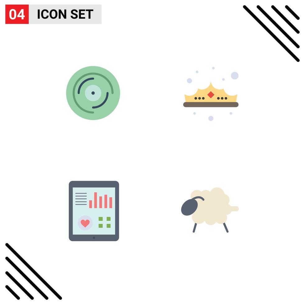 Pictogram Set of 4 Simple Flat Icons of beat luxury scratching fashion health Editable Vector Design Elements