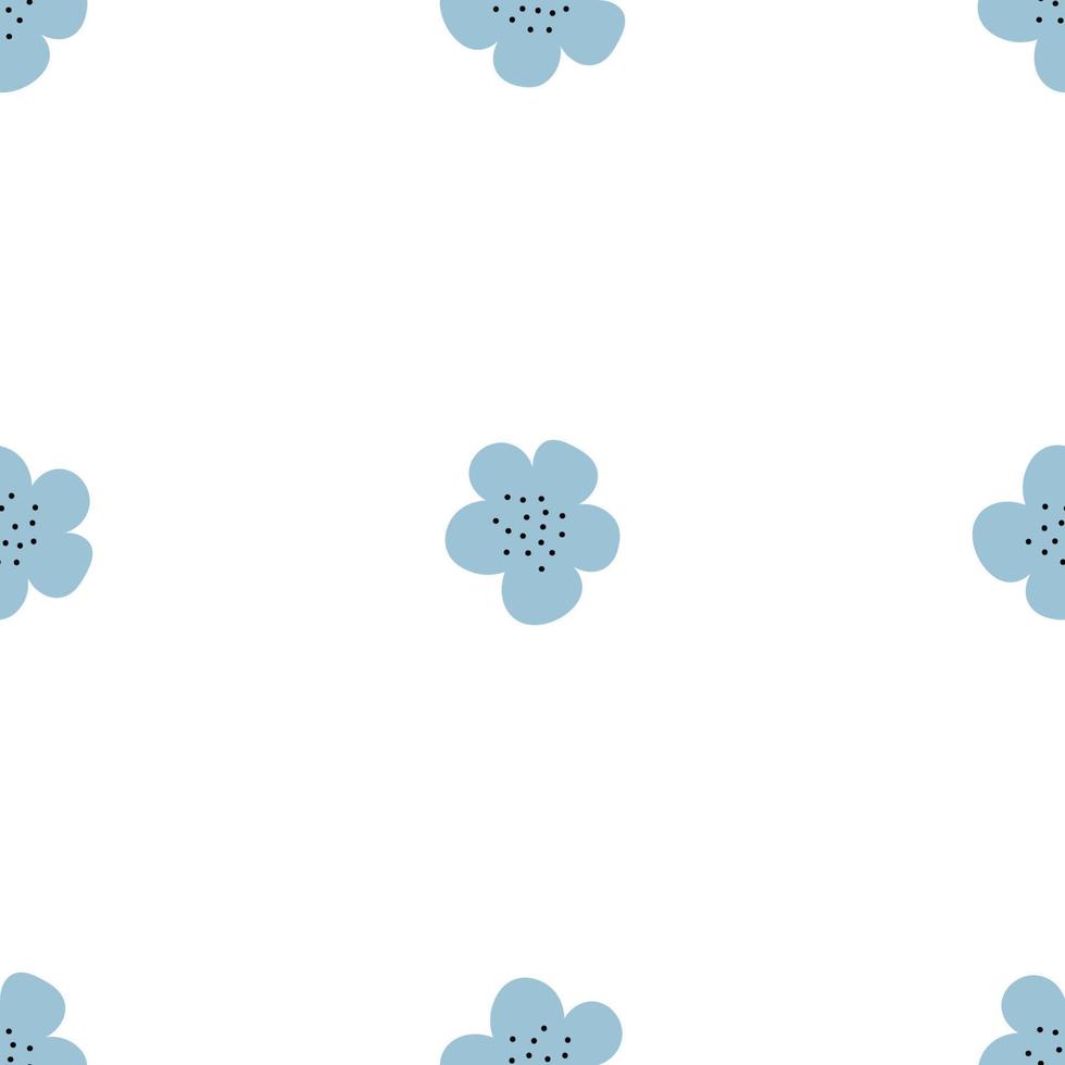 patrón floral vector transparente con flores. flor de primavera estilo infantil simple dibujado a mano. bastante ditsy para tela, textil, papel pintado. papel digital en fondo blanco