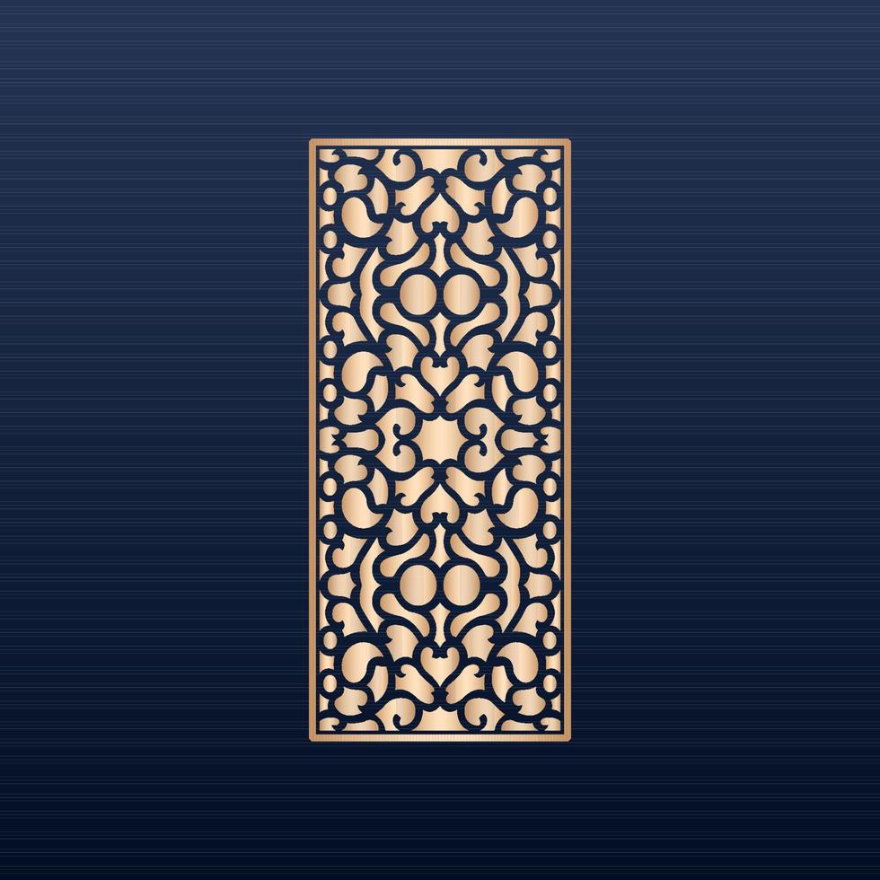 Decorative laser cut panels template with abstract texture. geometric and floral laser cutting or engraving panel vector illustration set. abstract cutting panels template