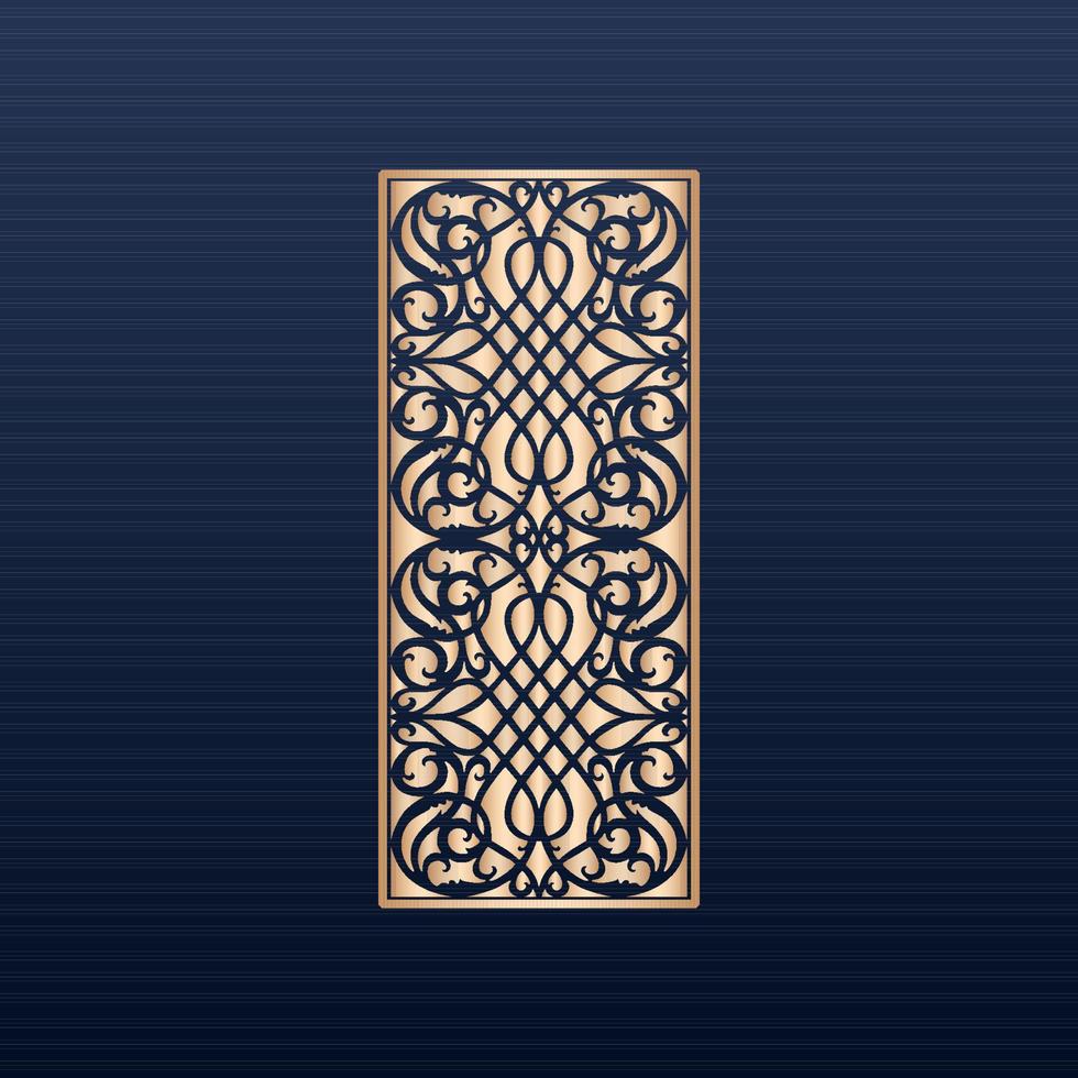 fondo de diseño de mandala ornamental de lujo en color dorado - patrón sin costuras - fondo de decoración - patrón sin costuras de corte por láser y jali - conjunto de bordes aztecas - paneles cortados por láser vector