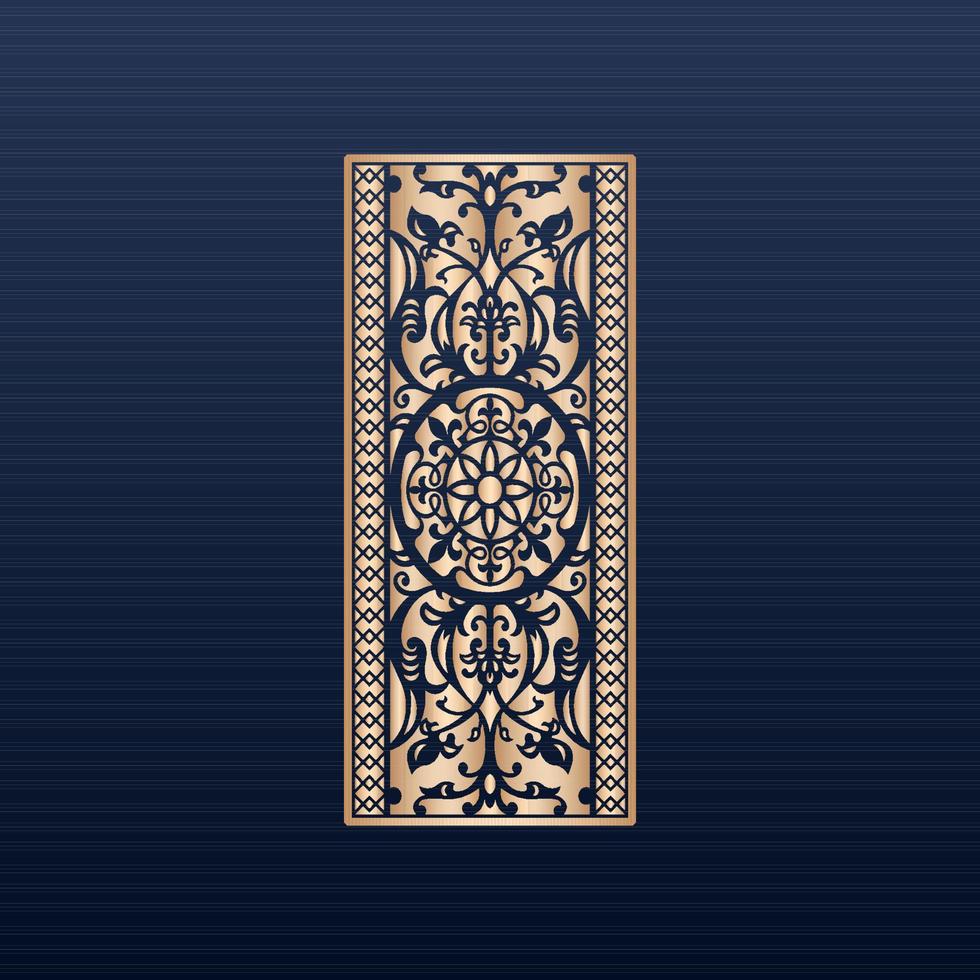 Luxury ornamental mandala design background in gold color -Seamless pattern - Decoration background - Jali and laser cutting seamless pattern -  Aztec borders set -  Laser cut panels vector