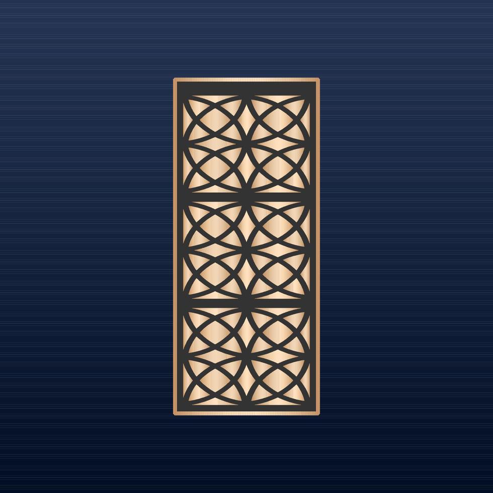 Luxury ornamental mandala design background in gold color -Seamless pattern - Decoration background - Jali and laser cutting seamless pattern -  Aztec borders set -  Laser cut panels vector