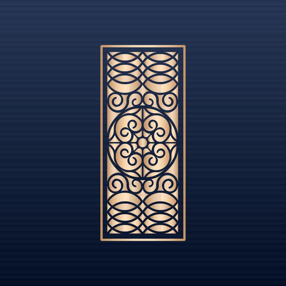 fondo de diseño de mandala ornamental de lujo en color dorado - patrón sin costuras - fondo de decoración - patrón sin costuras de corte por láser y jali - conjunto de bordes aztecas - paneles cortados por láser vector