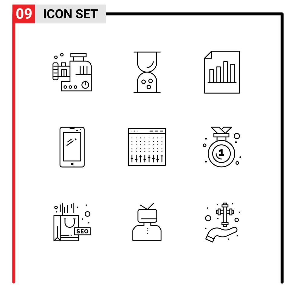 paquete de interfaz de usuario de 9 esquemas básicos de elementos de diseño de vector editables de hoja de teléfono inteligente de documento móvil de iphone