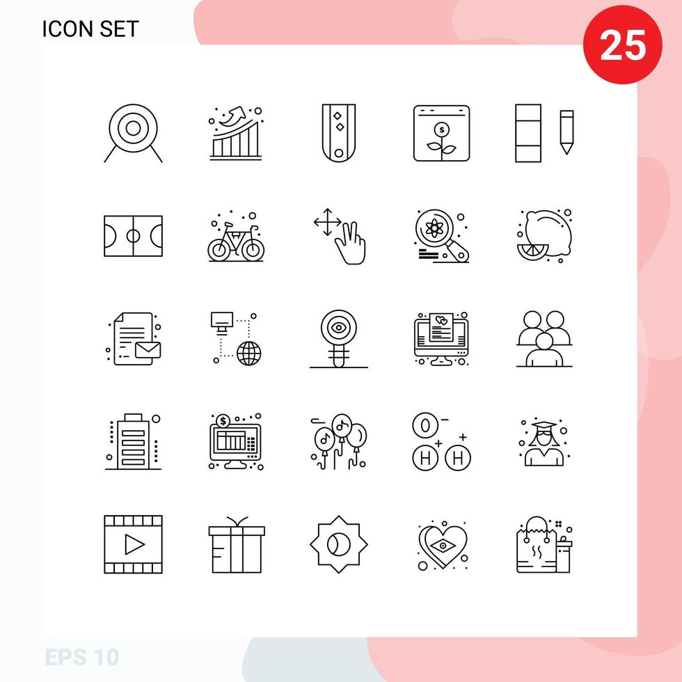 Modern Set of 25 Lines Pictograph of column financial insignia business banking Editable Vector Design Elements