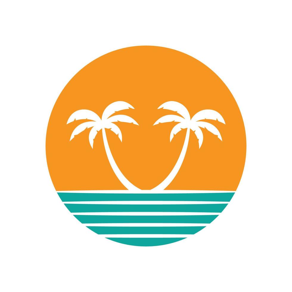 Palm tree summer logo template vector illustration