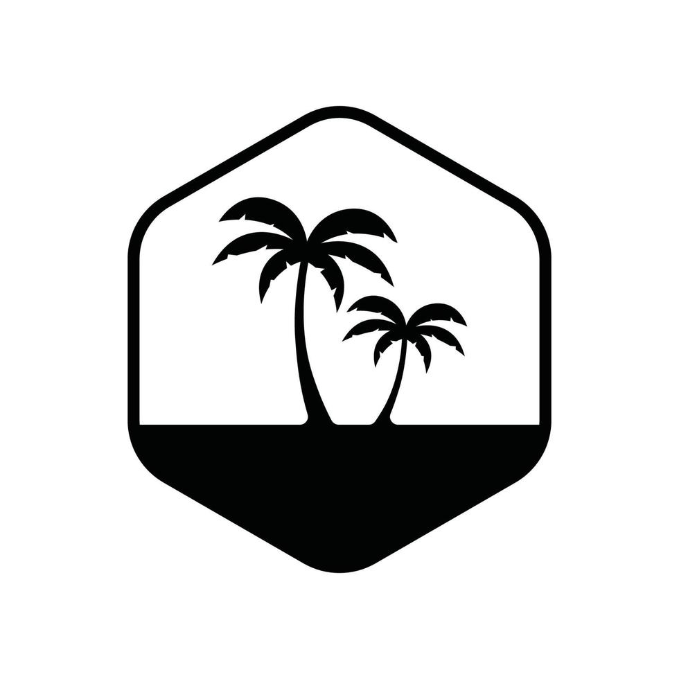 Palm tree summer logo template vector illustration