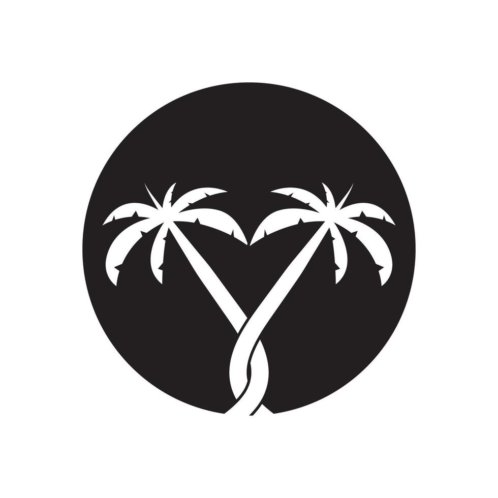 Palm tree summer logo template vector illustration
