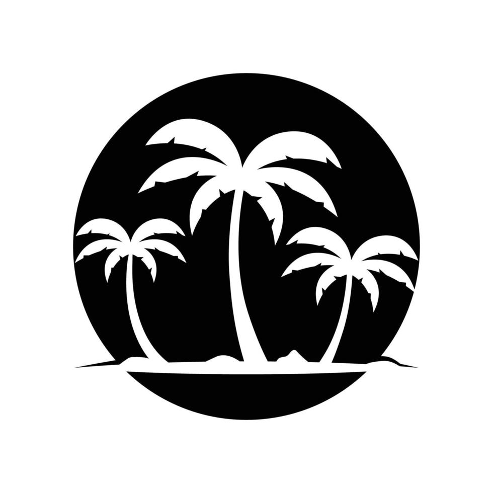 Ilustración de vector de plantilla de logotipo de verano de palmera