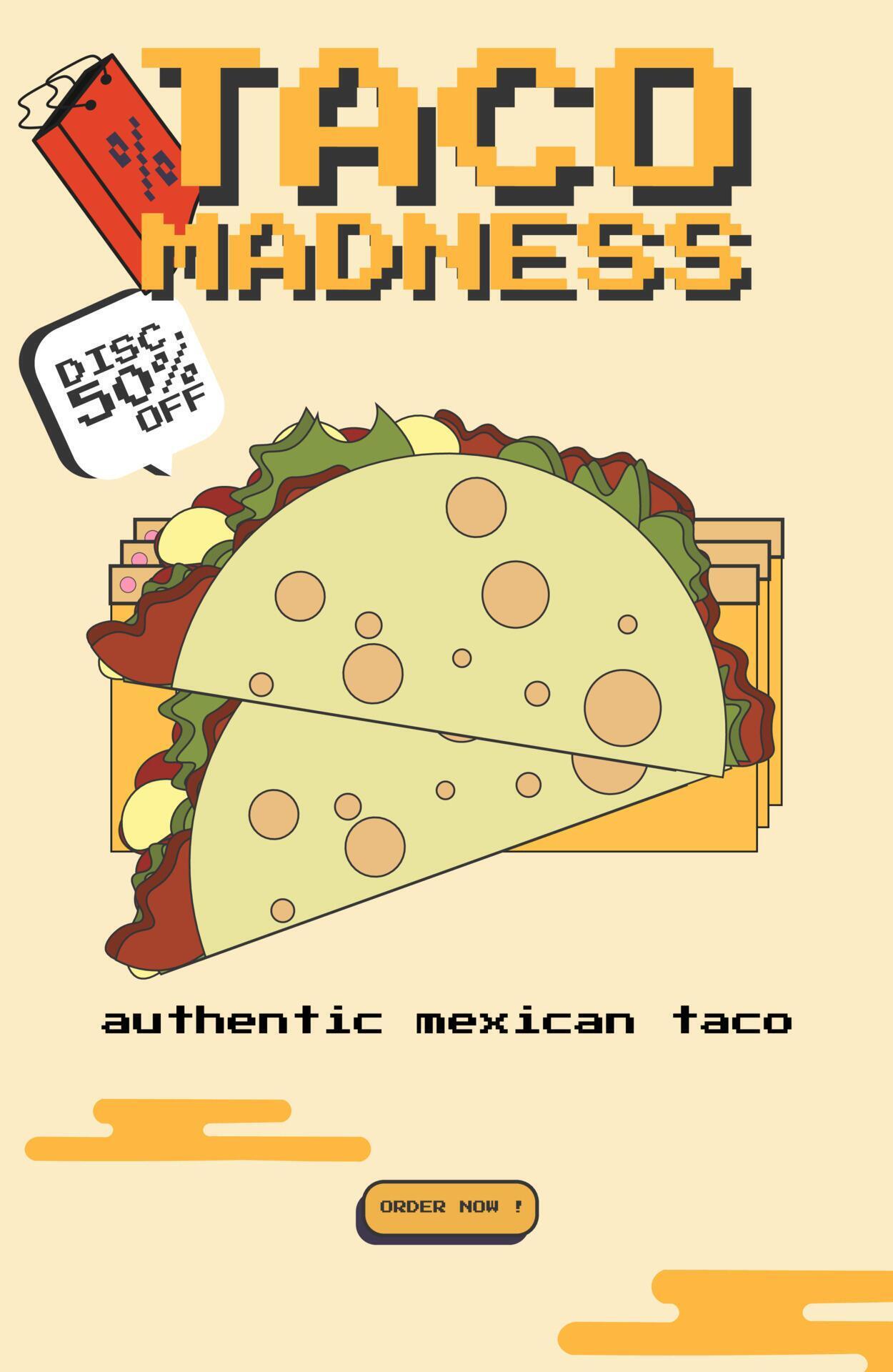 TACO MADNESS DESIGN PROMOTION VECTOR 17666902 Vector Art at Vecteezy