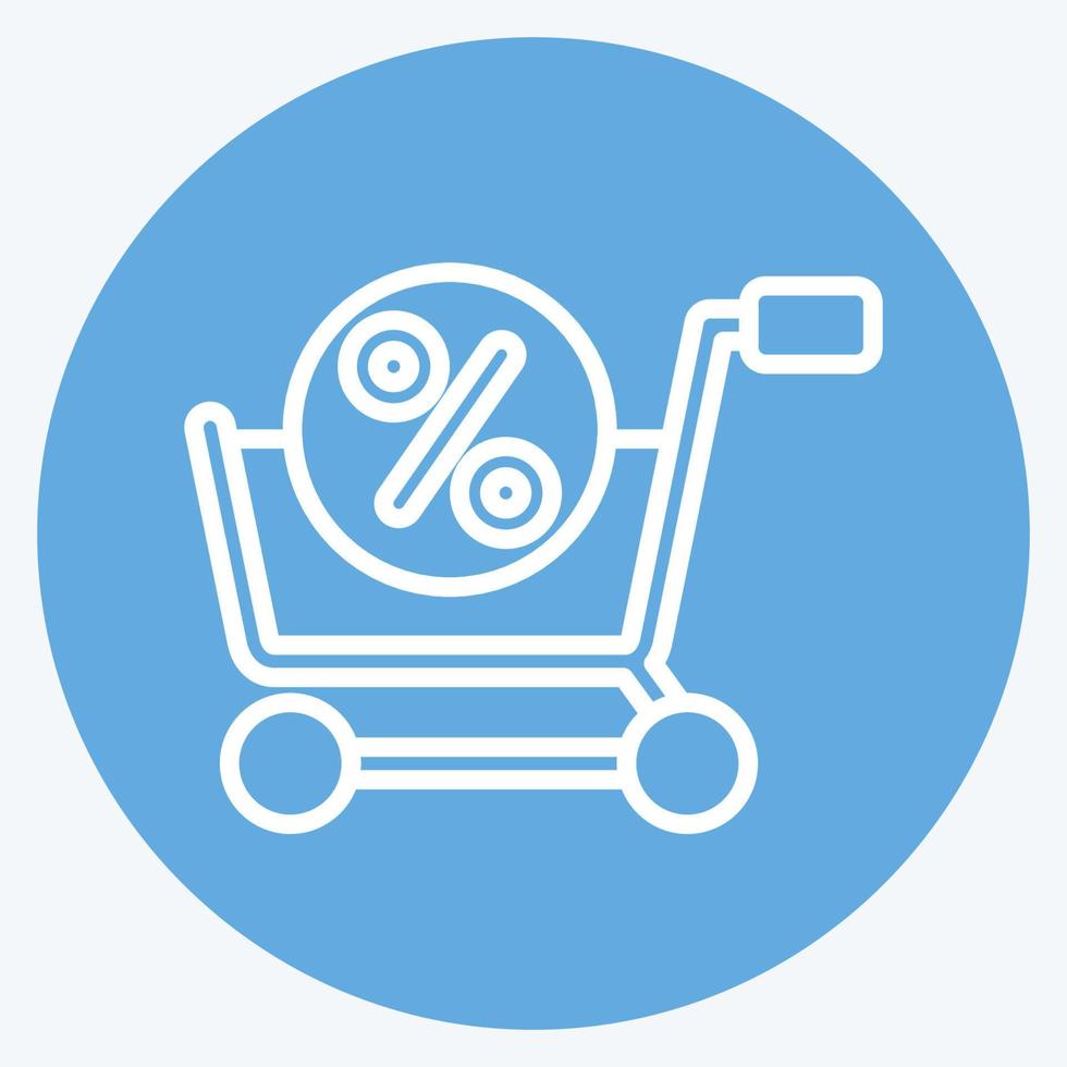 Icon Discount. related to Online Store symbol. blue eyes style. simple illustration. shop vector