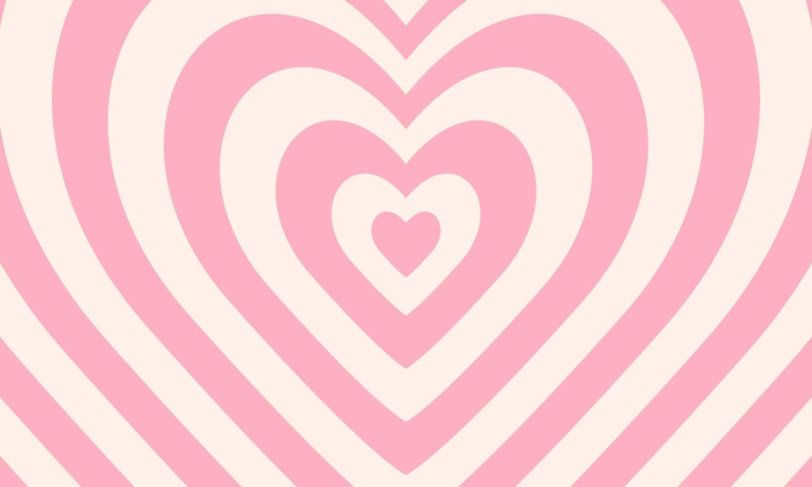 Groovy Y2K background. Tunnel of Concentric hearts. Romantic cute ...